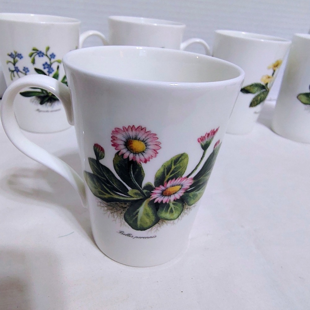 Royal Victorian Staffordshire England Botanical Flower Mugs Fine Bone China - Picture 4 of 13